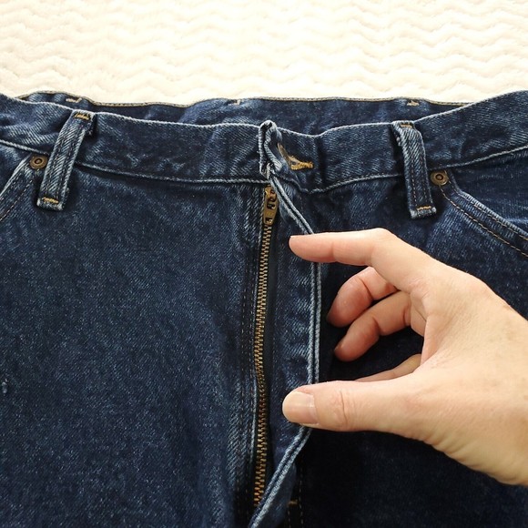 Wrangler Regular Fit Straight Leg Mens 38x30 Denim Bluejeans Dark Wash 100% Cott - Picture 10 of 11
